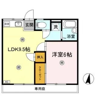 コーポ関【1階】の間取り