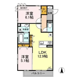 イル ヴィラージュ A棟【2階】の間取り