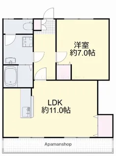 岡山県岡山市中区江崎【アパート】の間取り