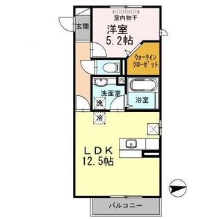サクラコーポ A棟【1階】の間取り