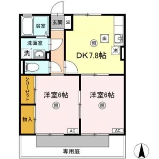 カサシオン高柳【1階】の間取り