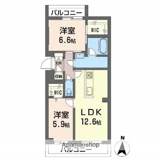 ヴィアソーレ【2階】の間取り