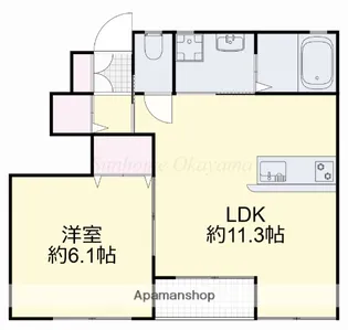 岡山県岡山市中区雄町【アパート】の間取り