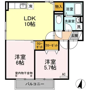 ベルヴィル【2階】の間取り