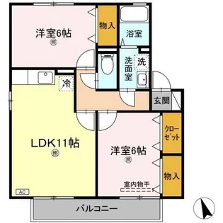 ハートランドウィルモア【2階】の間取り