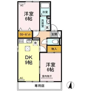 リトルバード横井 B棟【1階】の間取り