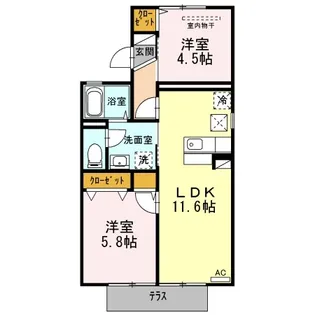 パレーシャル平野 A棟【1階】の間取り