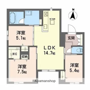 セレーノ野田【1階】の間取り
