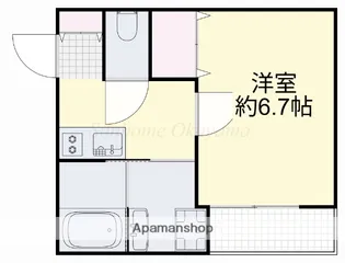 岡山県岡山市北区島田本町1丁目【アパート】の間取り