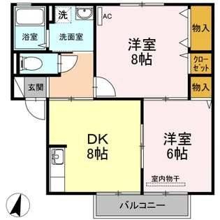 メゾンプリネール B棟【2階】の間取り