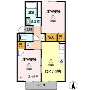 パレス宮前 A棟【1階】の間取り