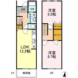 アーバンライフ庭瀬【1階】の間取り