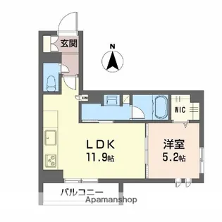 ユーグレイス東島田【405号室】の間取り