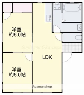 コーポ小野田【1階】の間取り