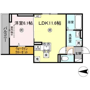 タウン清心【1階】の間取り