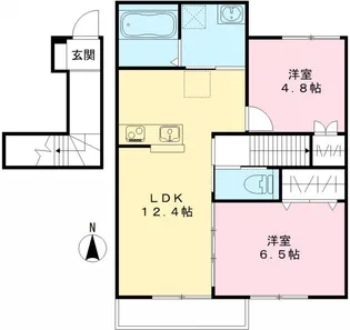 中仙道IORI Ⅲ【201号室号室】の間取り