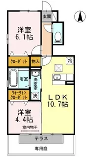 リバーパレスC棟【1階】の間取り
