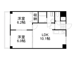ホワイトストーン白石【2階】の間取り