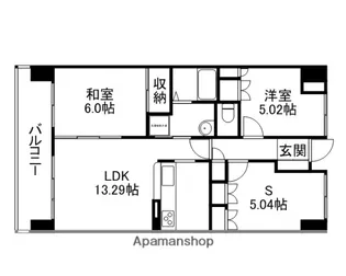 岡山県岡山市北区国体町【マンション】の間取り