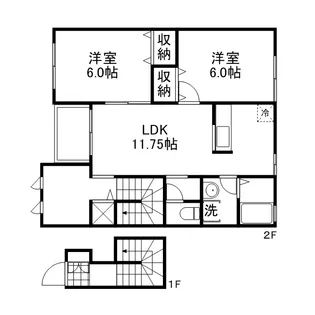 アロース牟佐【2階】の間取り