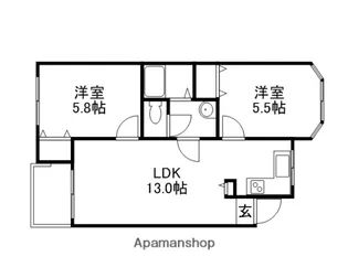 メープルテラス弐番館【1階】の間取り