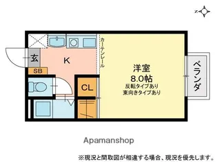 黒住コーポD棟【105号室】の間取り