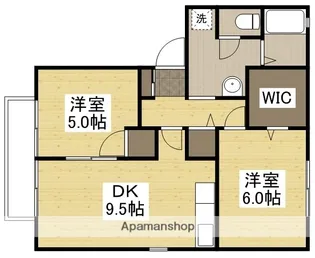 2DKの間取り画像