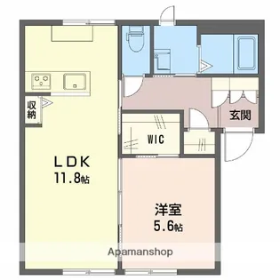 カーサ ツインクル Ⅰ棟【1階】の間取り