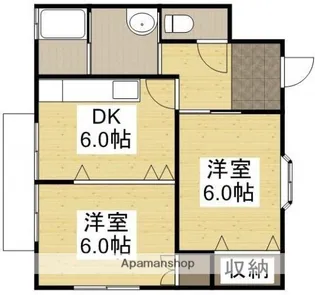 コーポ雅【201号室】の間取り