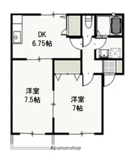 メープル湊 B【2階】の間取り