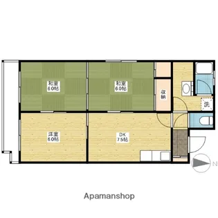 成広京町マンション【7階】の間取り