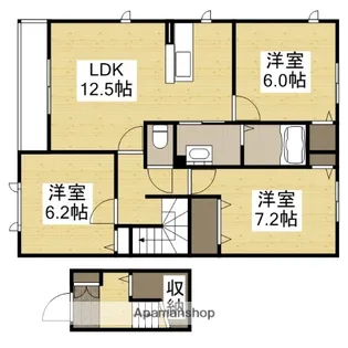 ヴァンヴェール・ローズマリー A棟【2階】の間取り