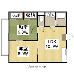 プチアリスA棟【102号室】の間取り