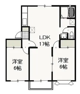 グリーンパーク西辛川B【2階】の間取り