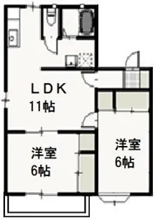 ファーム・ヴィレッジ B【2階】の間取り