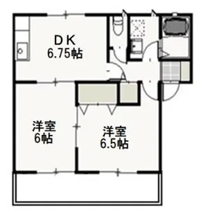 パインパレス D【1階】の間取り