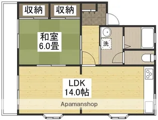 シティパレス西崎【2階】の間取り