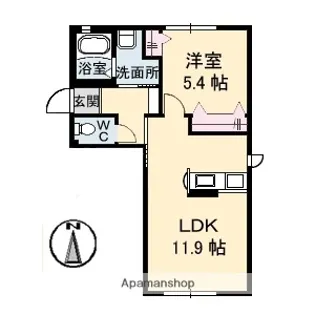 F.SUNNY【1階】の間取り