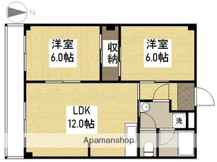 虫明第2マンション【2階】の間取り