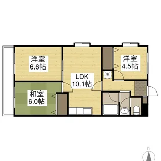 ヌーベル犬飼B【2階】の間取り