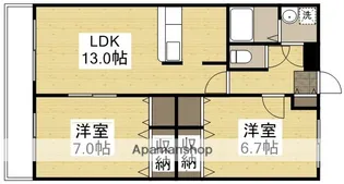 マリベール共栄【1階】の間取り
