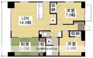 グランメール弓之町【504号室】の間取り