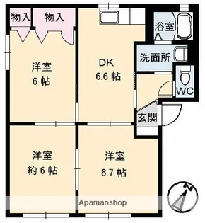 ガーデンクレス A棟【1階】の間取り