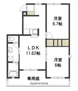 ハピネス A棟【1階】の間取り