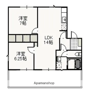 ブルーベリーパレス【1階】の間取り