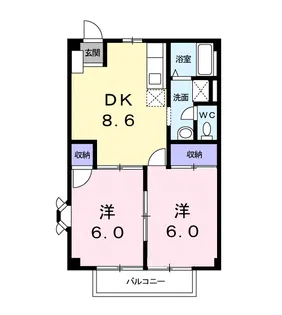 シーサイドメゾン十禅寺B【1階】の間取り