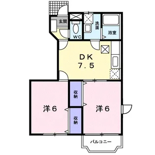 クレストールYONEDA B【1階】の間取り
