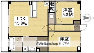 エムズサンシャイン 福富【6階】の間取り