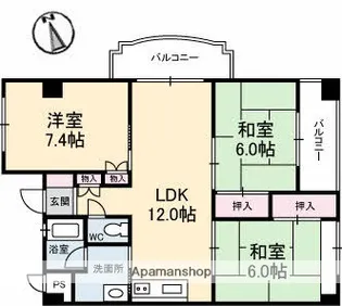 キャステル新野【205号室】の間取り