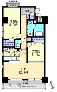 リッチ・クレールマンション【5階】の間取り